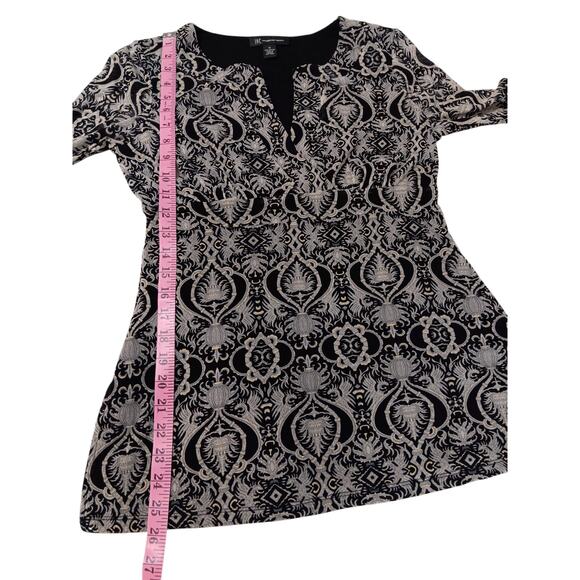 INC Retro Blouse Top M Embroidered Career Office Coquette Whimsygoth‎ Metallic - Picture 7 of 12